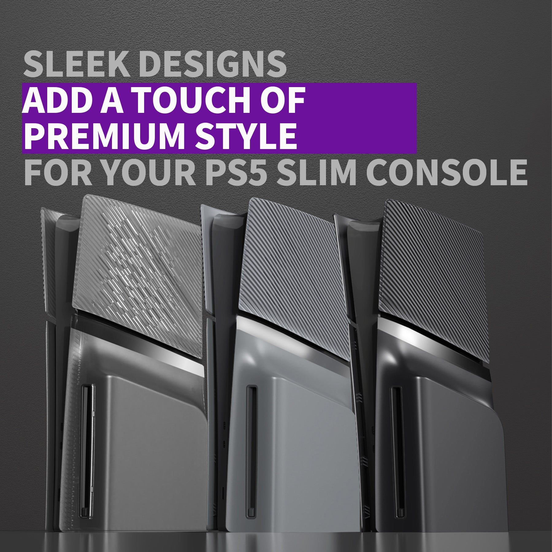 eXtremeRate eXcover Replacement Top Bottom Cover Side Panel with Cooling Vent for PS5 Slim Disc Edition Console - New Hope Gray eXtremeRate