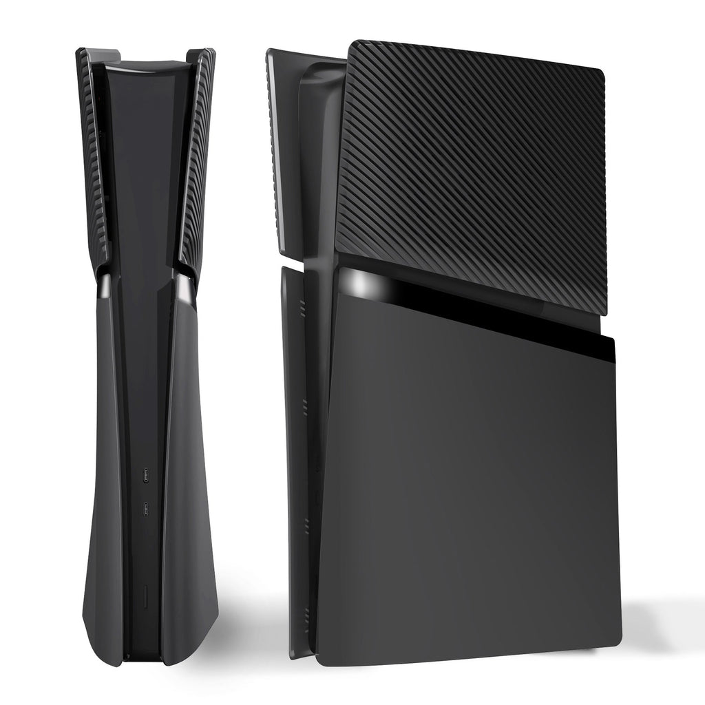 eXtremeRate eXcover Replacement Top Bottom Cover Side Panel with Cooling Vent for PS5 Slim Digital Edition Console - Black eXtremeRate