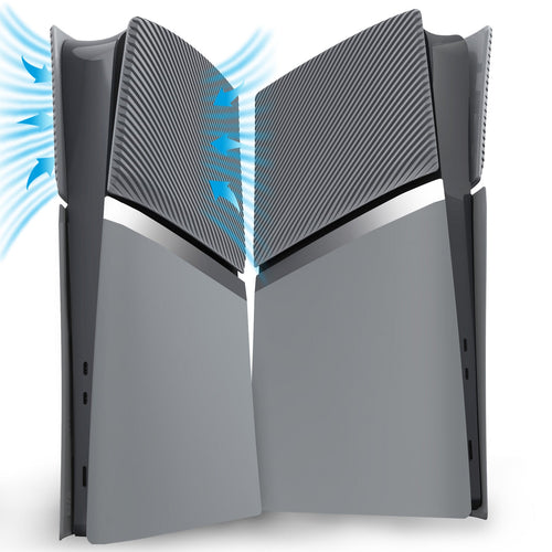 eXtremeRate eXcover Replacement Top Bottom Cover Side Panel with Cooling Vent for PS5 Slim Digital Edition Console - New Hope Gray eXtremeRate