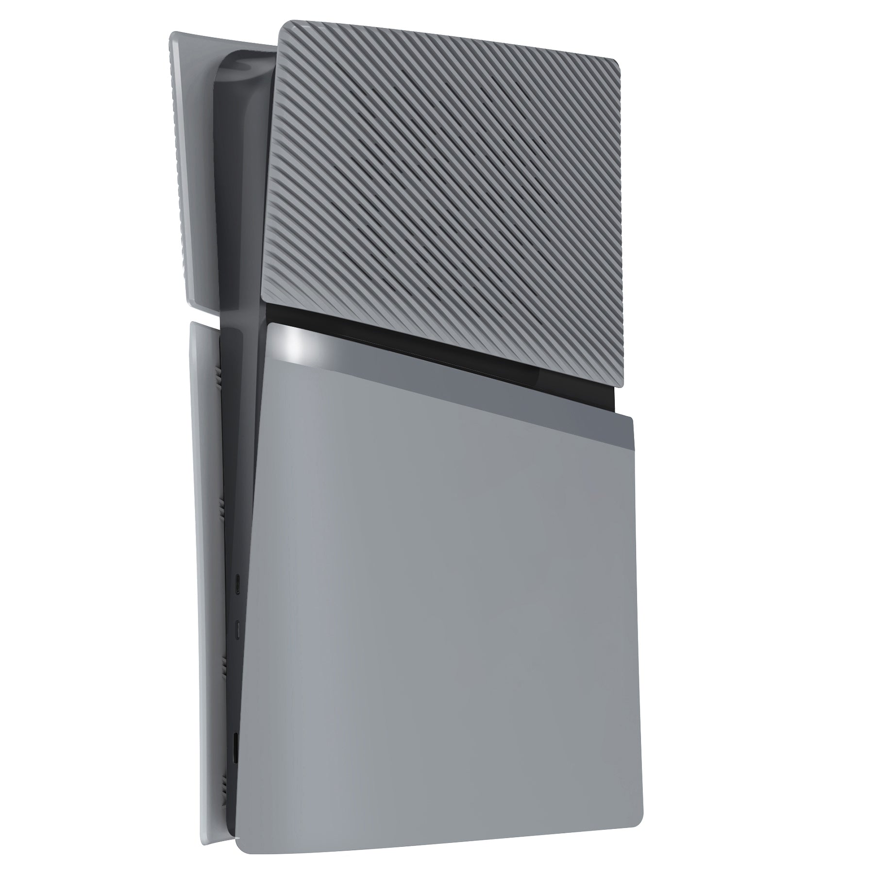 eXtremeRate eXcover Replacement Top Bottom Cover Side Panel with Cooling Vent for PS5 Slim Digital Edition Console - New Hope Gray eXtremeRate