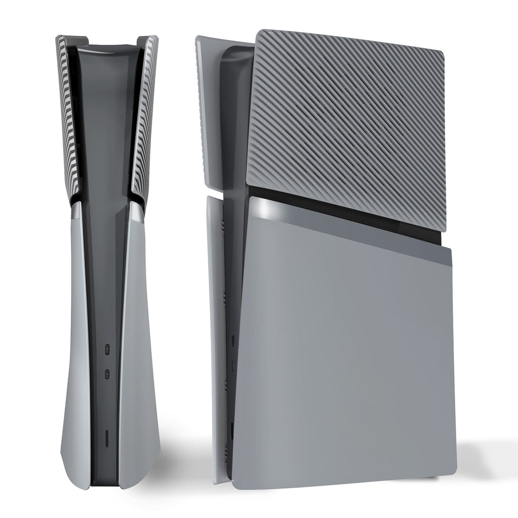eXtremeRate eXcover Replacement Top Bottom Cover Side Panel with Cooling Vent for PS5 Slim Digital Edition Console - New Hope Gray eXtremeRate