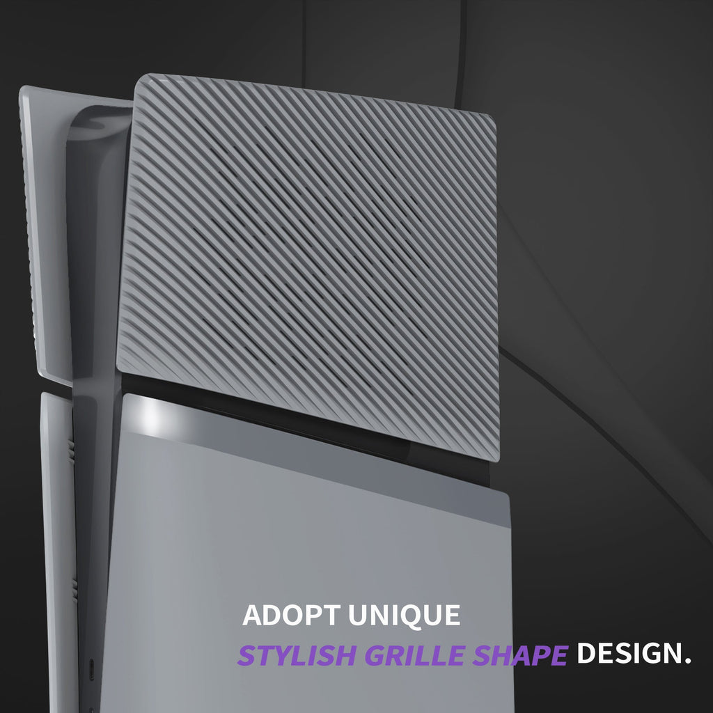 eXtremeRate eXcover Replacement Top Bottom Cover Side Panel with Cooling Vent for PS5 Slim Digital Edition Console - New Hope Gray eXtremeRate