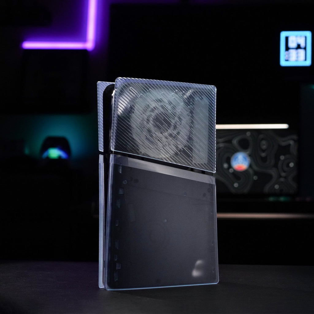 eXtremeRate eXcover Replacement Top Bottom Cover Side Panel with Cooling Vent for PS5 Slim Digital Edition Console - Clear Ice Blue eXtremeRate