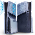eXtremeRate eXcover Replacement Top Bottom Cover Side Panel with Cooling Vent for PS5 Slim Disc Edition Console - Clear Ice Blue eXtremeRate