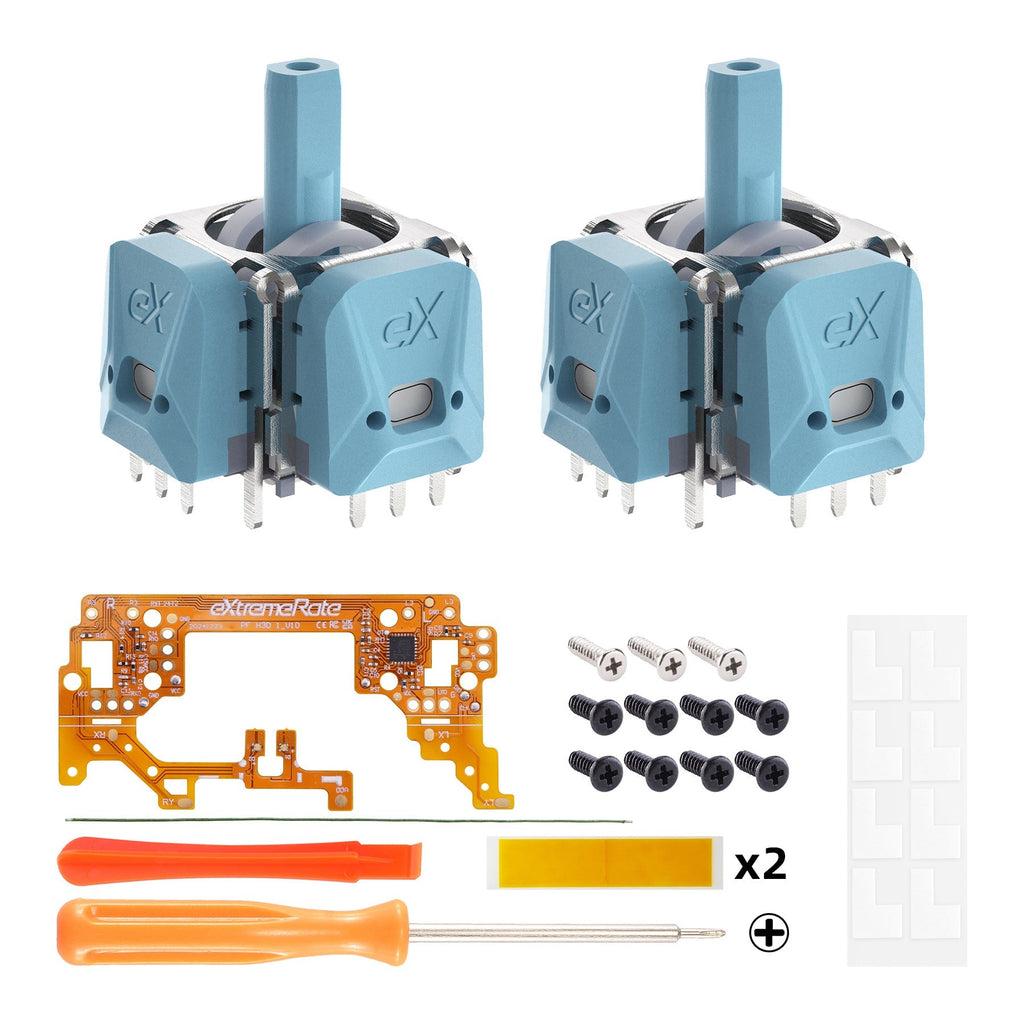 eXtremeRate eXhall Digital Calibrable Hall Effect Thumbstick Kit with Calibrate FPC Board for PS5 Controller - Blue 80gf eXtremeRate