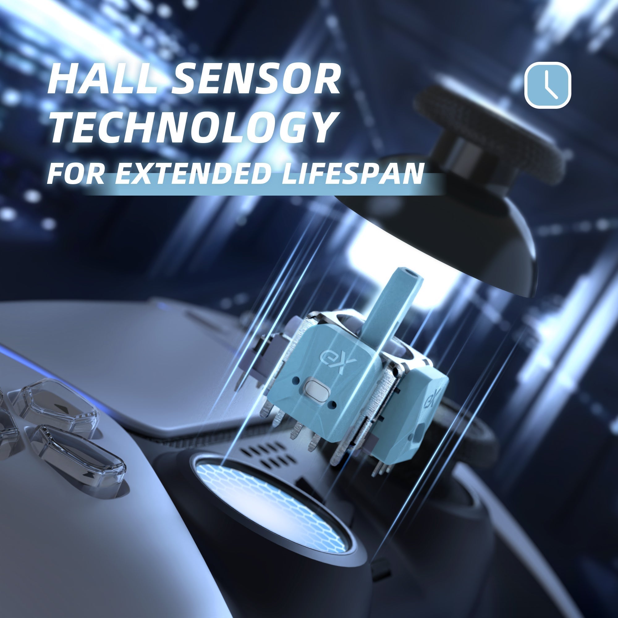 eXtremeRate eXhall Digital Calibrable Hall Effect Thumbstick Kit with Calibrate FPC Board for PS5 Controller - Blue 80gf eXtremeRate