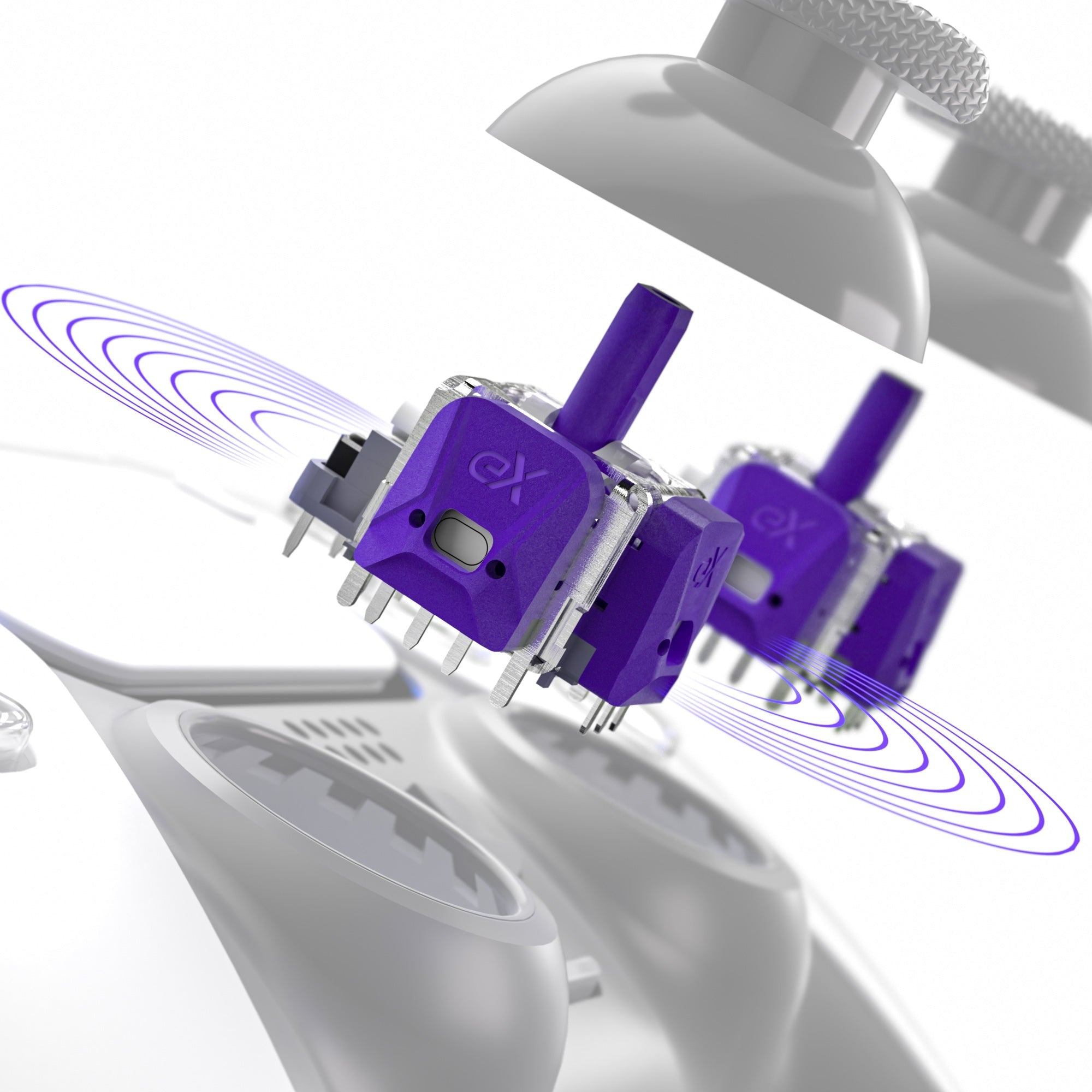 eXtremeRate eXhall Digital Calibrable Hall Effect Thumbstick Kit with Calibrate FPC Board for PS5 Controller - Purple 120gf eXtremeRate