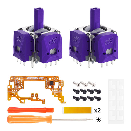 eXtremeRate eXhall Digital Calibrable Hall Effect Thumbstick Kit with Calibrate FPC Board for PS5 Controller - Purple 120gf eXtremeRate